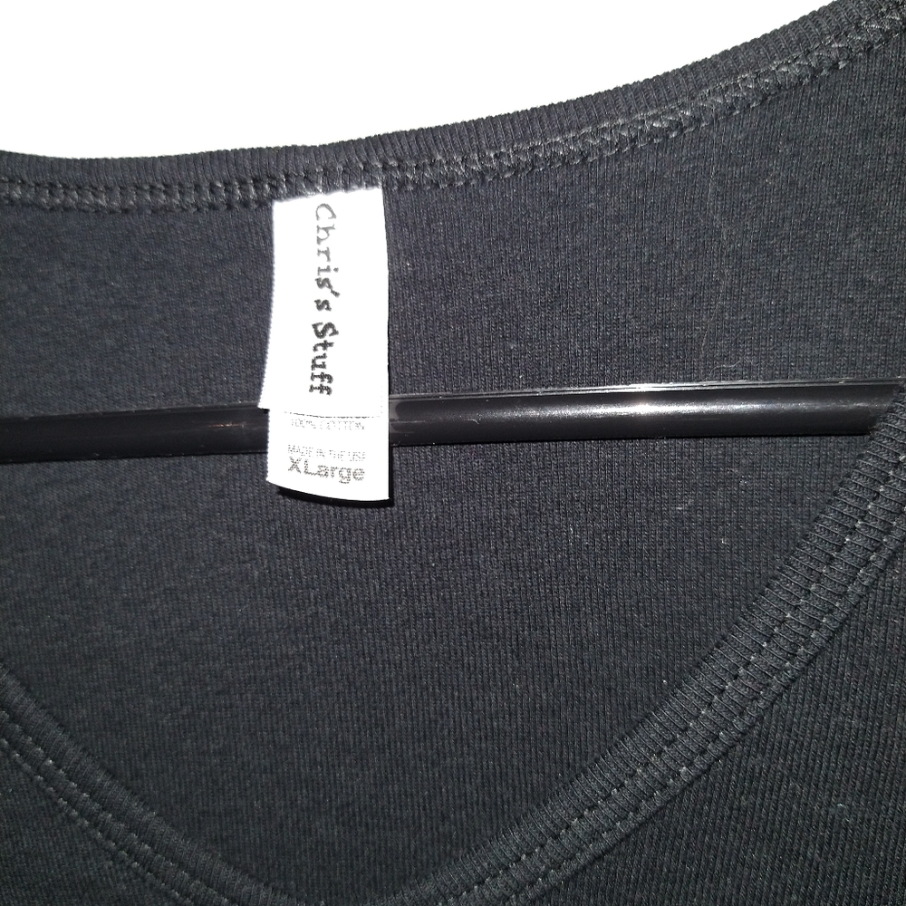 Chris's Stuff black t-shirt ladies Sz xl - Picture 2 of 3